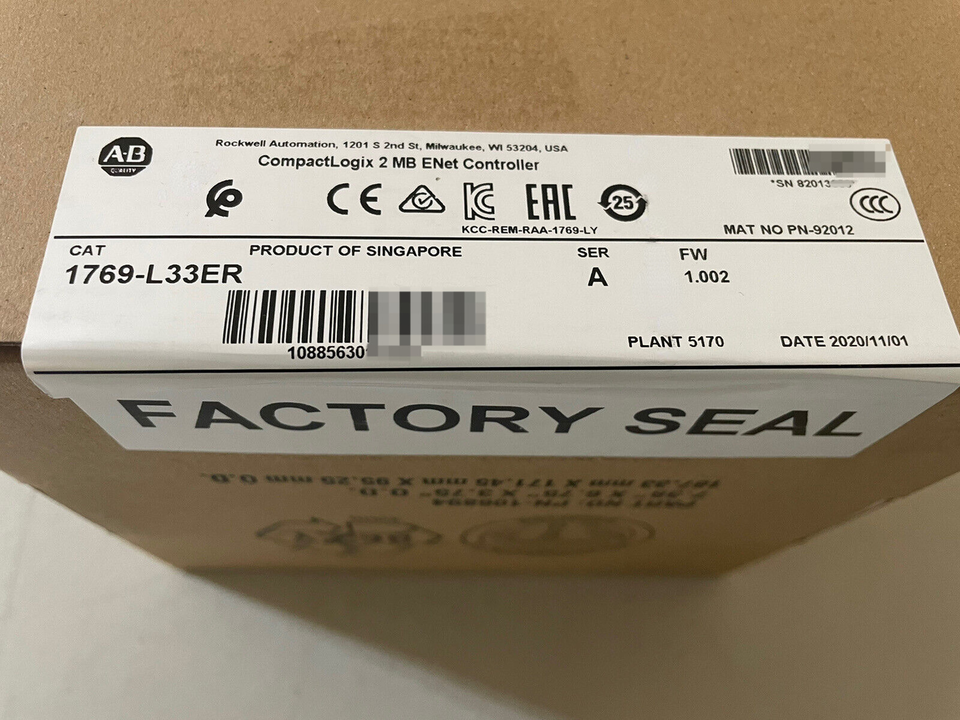 Allen-Bradley 1769-L33ER CompactLogix 5370 Ethernet Controller, 2MB Speicher Ser A