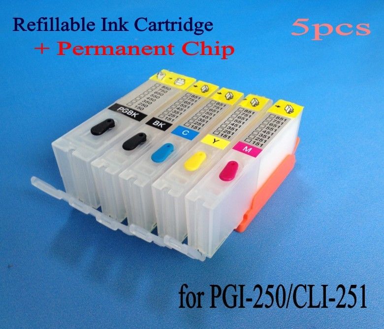 PGI250 CLI251 refillable cartridge for IP7220 IP8720 MG5420 5520 6420 MX922 722